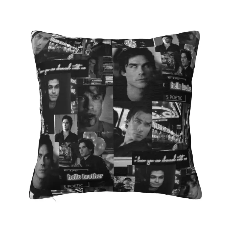 

Damon Salvatore The Vampire Diaries Pillow Case55x55cm Decor Home Horror TV Show Modern Cushion Cover Car Pillowcase