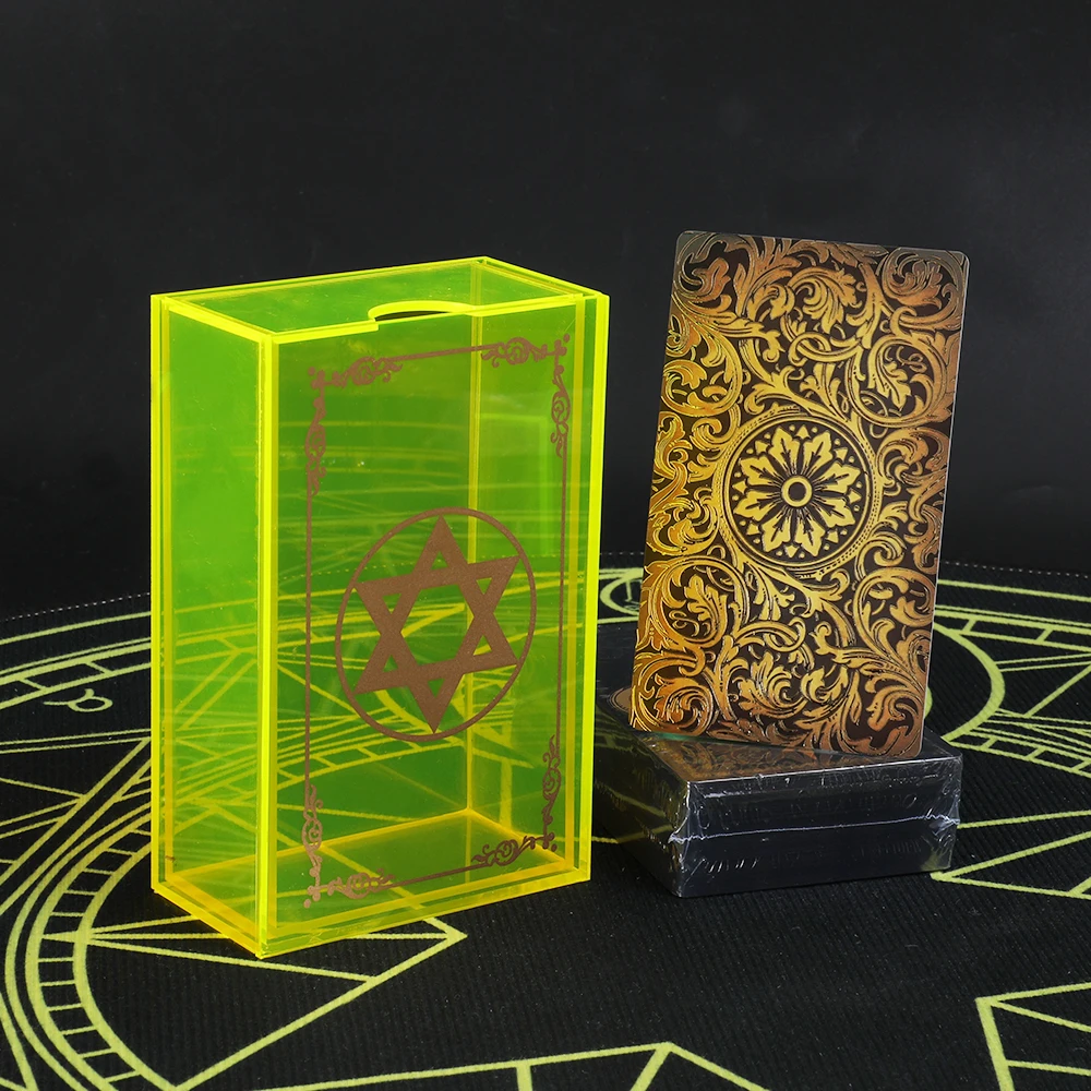 Gold Foil Tarot Luxury Suit Crystal Box PVC Waterproof and Wear-resistant Board Game Card Phnom Penh Frameless Style