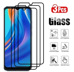 Premium Full Coverage Tempered Glass Screen Protector for 3PCS Black FullGlass (Tecno Spark 6 Go)