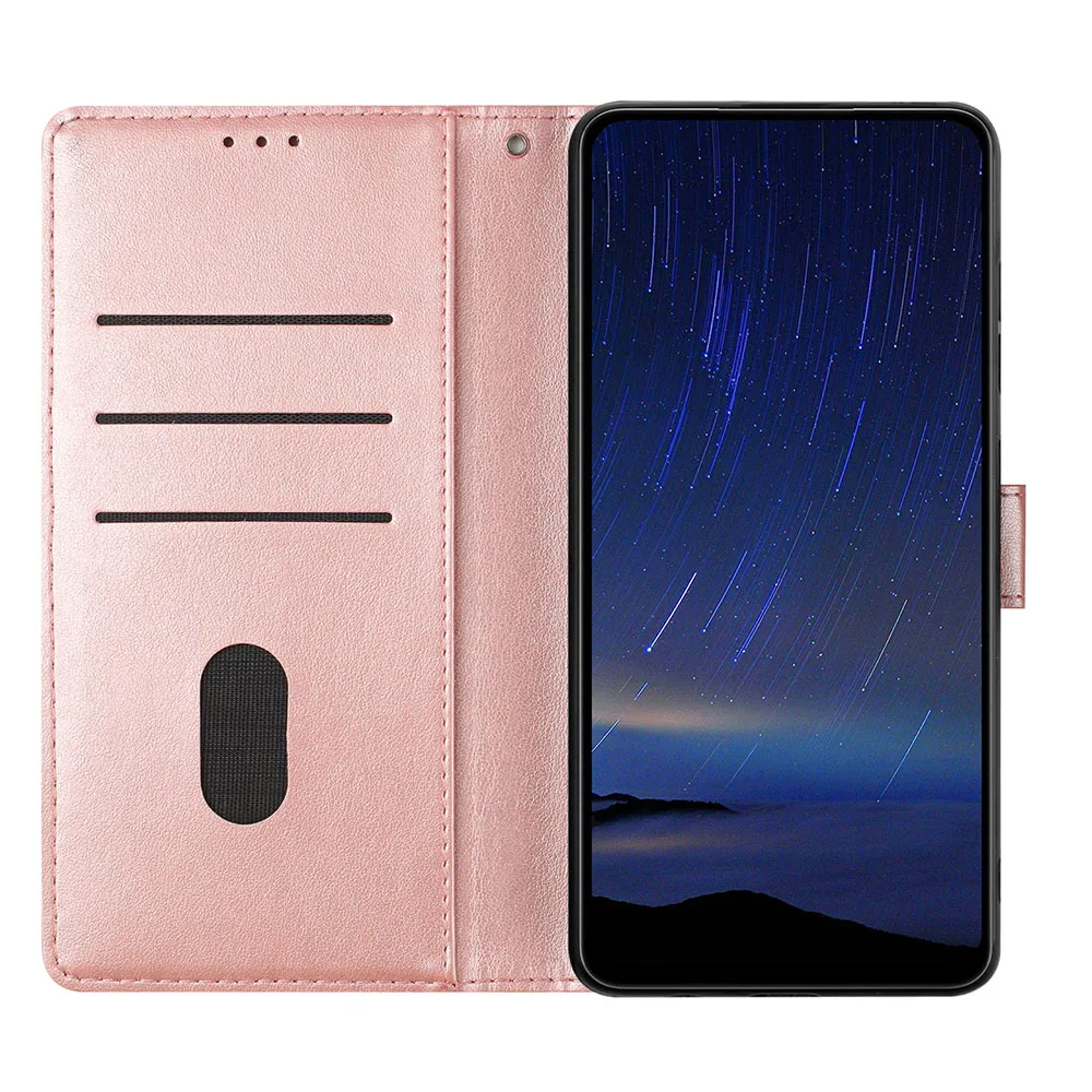 Elegant Leather Wallet Flip Case with Card Holder and Magnetic Closure