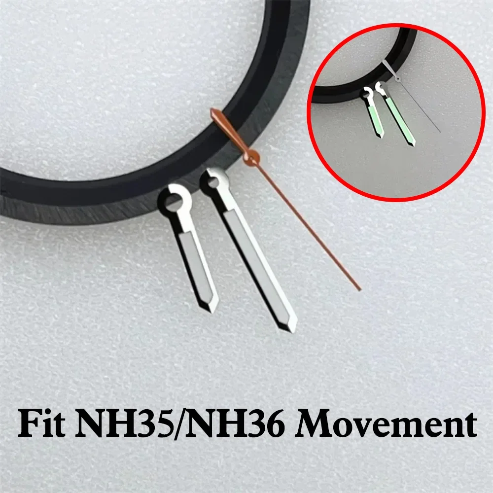 

Silvery Green Luminous Watch Hands with Multiple Color Needle for Men's Watch Replacement Accessories Fit NH35/NH36/4R Movement