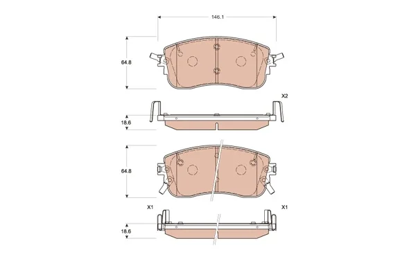 

1set Front / Rear Brake pads set auto car PAD KIT-FR RR DISC BRAKE for Chinese GAC GS7 SUV Automobile part