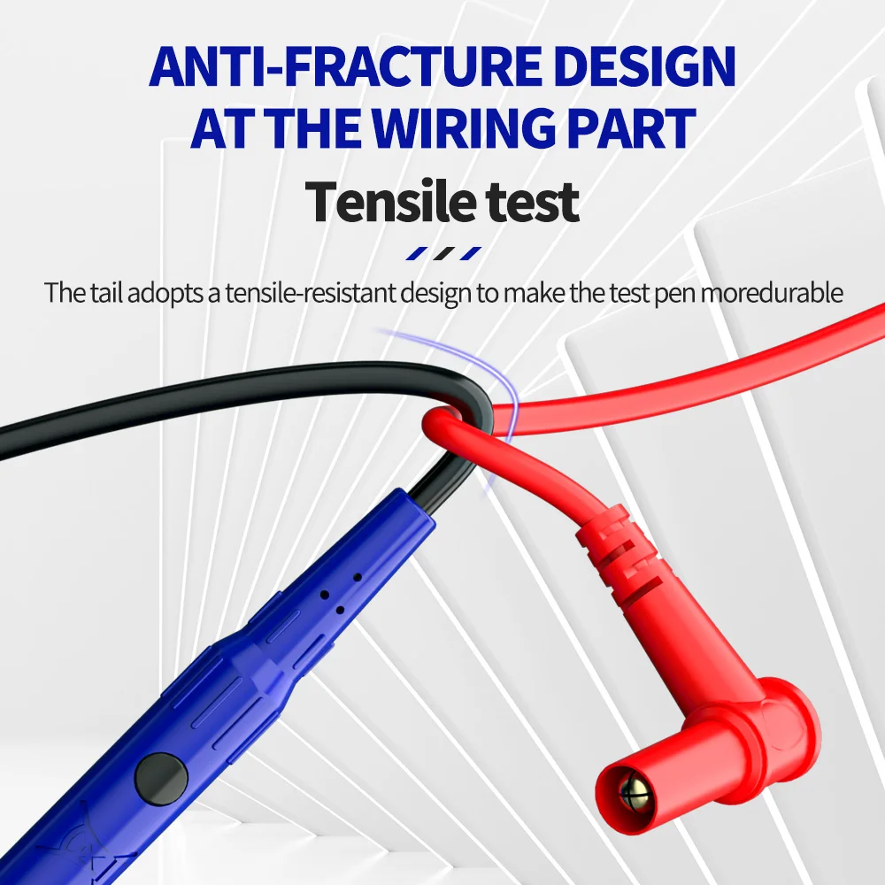Universal Test Lead Digital Multimeter Leads Precision Needle Tip Double Insulation Soft Silicone Gold-Plated