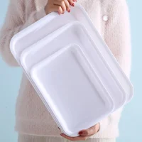 Plastic Rectangular Deepening Tray Deli Dish Bread Plate Breakfast Tray Multifunctional Cup Sundries Storage Kitchen Supplies 2