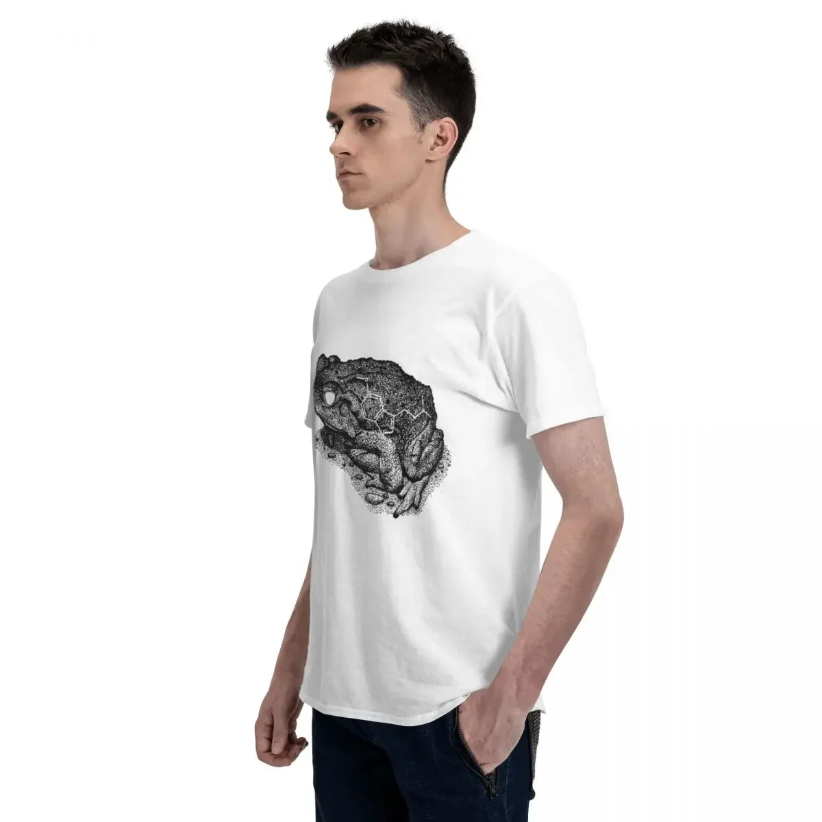 Фото Топ Sonoran Desert Toad Bufo Alvarius Toad 5Meo Dmt футболка с изображением молекулы Tee ежедневная рубашка горячая распродажа №5