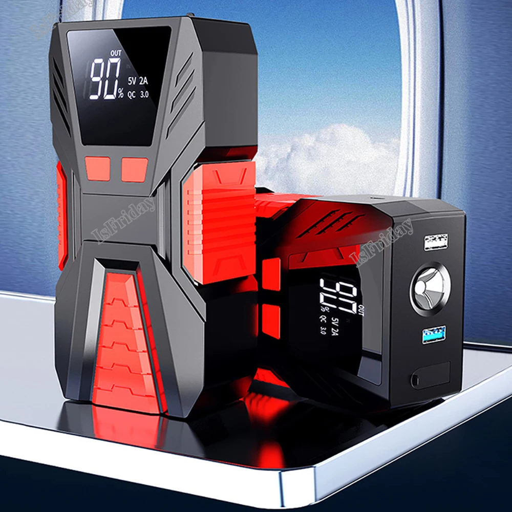 

Portable Car Battery 12V Car Battery Jump Starter Power Bank Booster Charge Starting Device Emergency Light Diesel Double Start