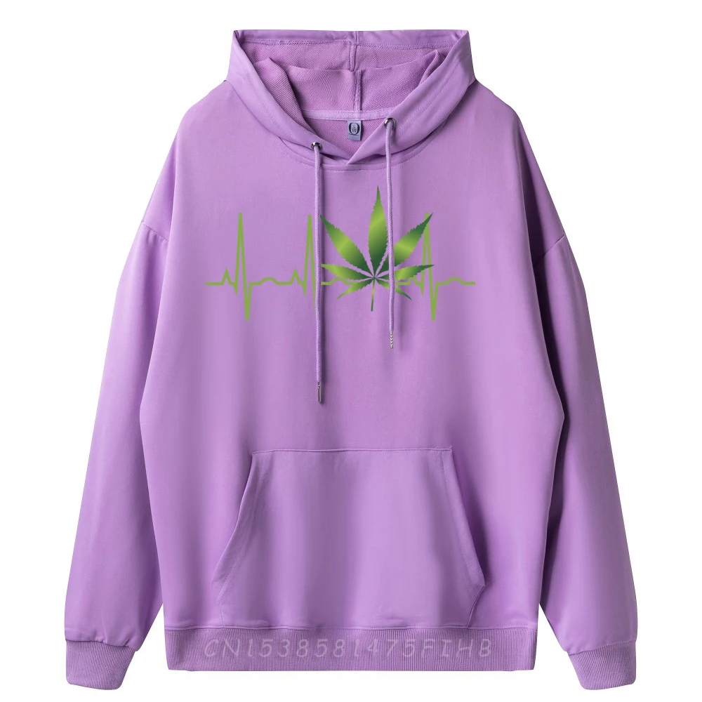 Graphic Mens Hoodies Weed for Men Women Marijuana Normal Sweatshrt long Sleeve Slogan Coats Round Neck  Weed for Men Women Marijuana Leaf Heartbeat qianzi