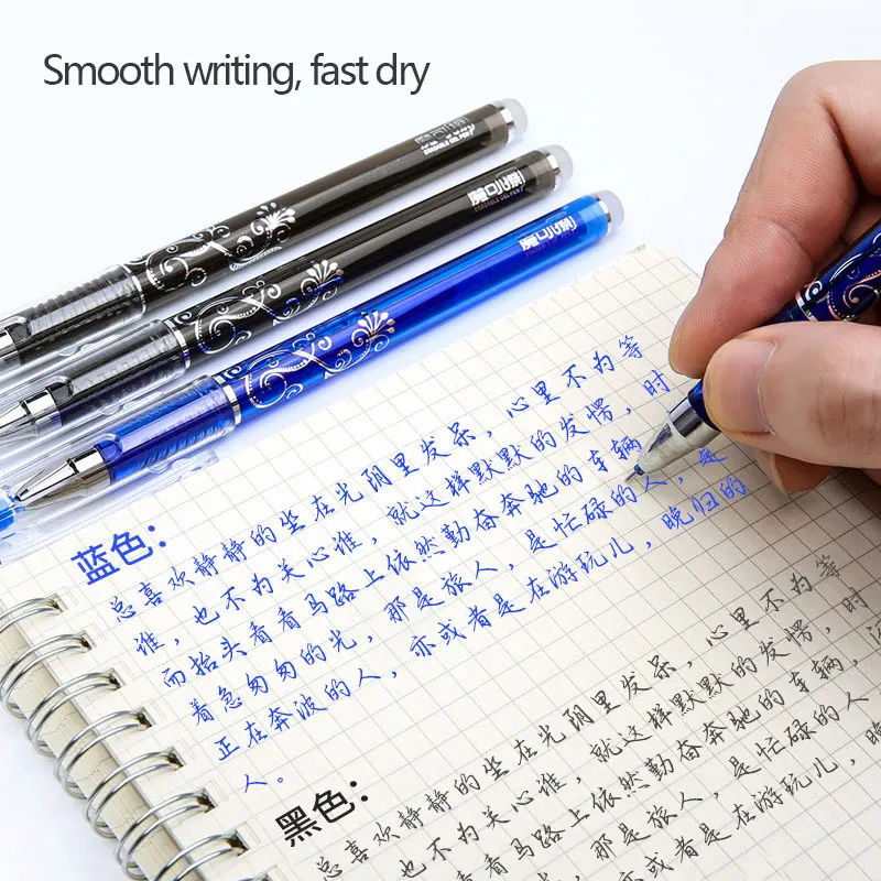 Gel Pens 85Pcs/Set Erasable Pen Gel Pens 0.5mm Blue/Black ink Refills Rod Washable Handle School Writing Office Kawaii Stationery gel pens