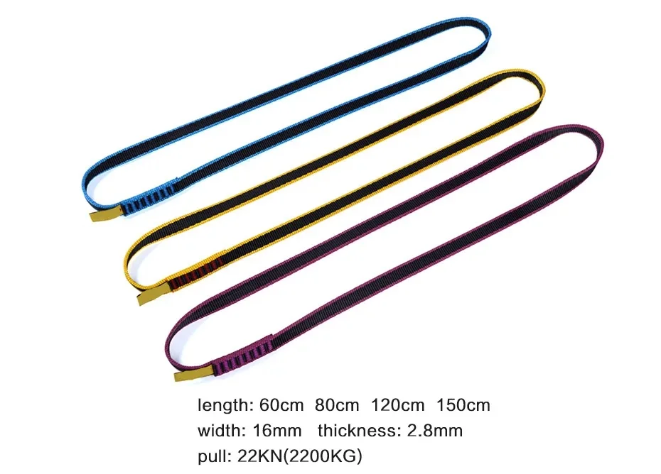 Outdoor Klettern Sling Nylon Gürtel Breite 16mm Dicke 2,8mm Hochfeste Gürtel SRT Werkzeuge Multifunktionale Gurtband Schleife – Detail 1