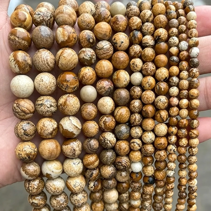 Natural Southern Jade Dark Stone Beads for Jewelry Making - Round Spacer Jasper Beads in Various Sizes