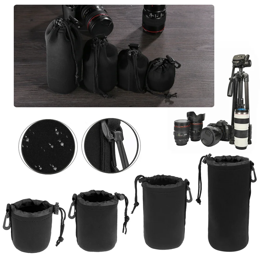 Camera Lens Pouch Bag Soft Neoprene Waterproof DSLR Camera Lens Protective Bag For Canon Sony Most Digital SLR Camera