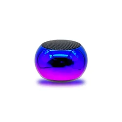 Wireless Bluetooth Mini Speaker - Metal Stereo Surround Sound Subwoofer (Dazzling Blue)