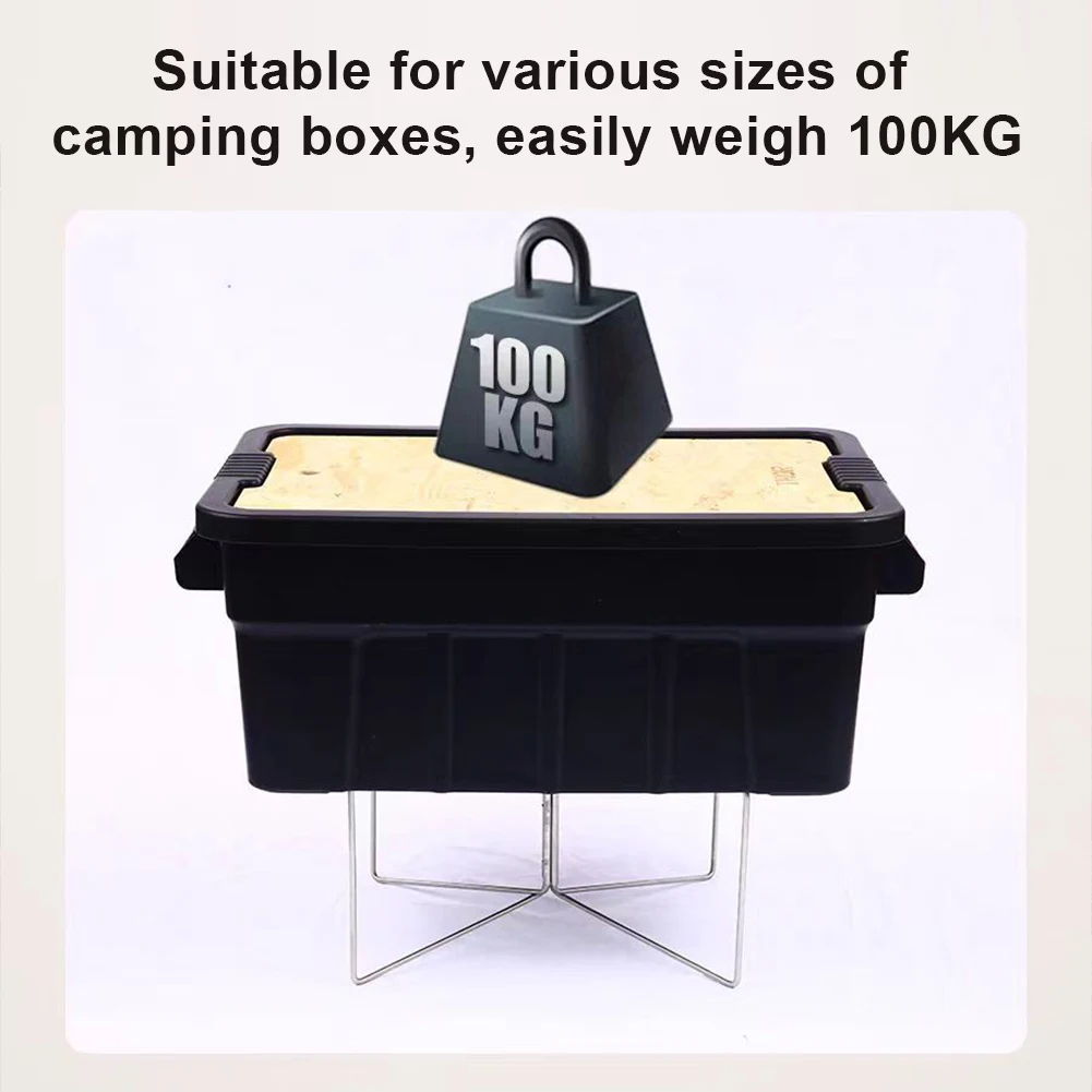 1/2pcs Camping Foldable Metal Stand Portable Aluminum Alloy Storage Box Stand Steel Organizer Box Folding Shelves for Outdoor