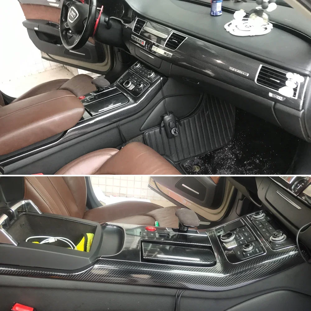 

Наклейки для машины Audi A8 D4 2011-2017, углеродное волокно, изменение цвета в середине консоли