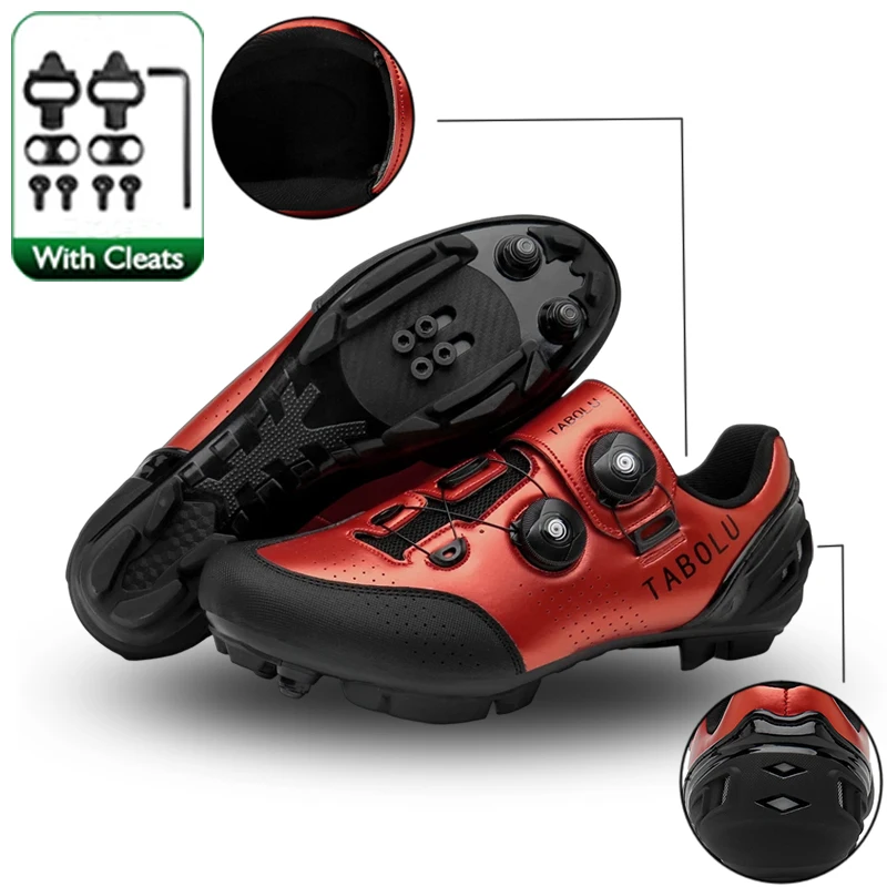 Large Size Anti-Collision Cycling Shoes MTB Professional Running Road Bike Spd Clip Shoes Self-Locking Male Bike Sneakers