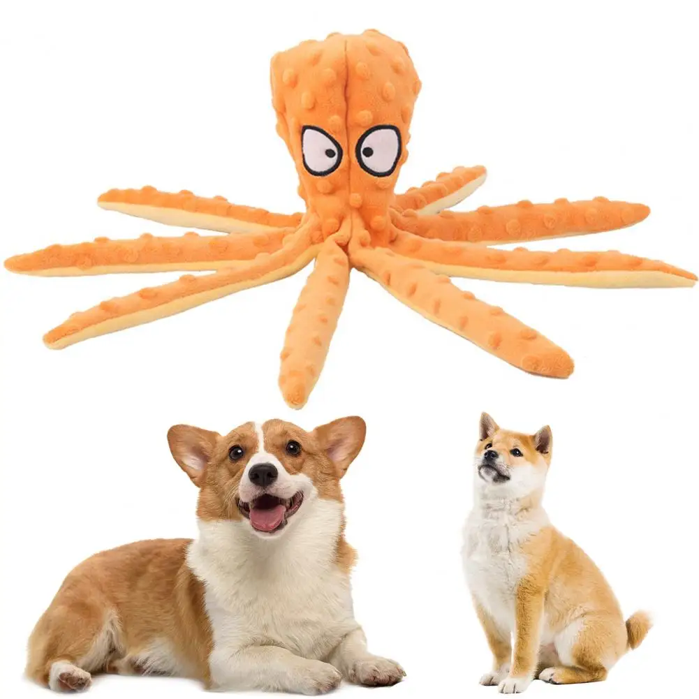 Dog Toy Bite Resistant Plush Safe Octopus Puppy Toy for Home 2