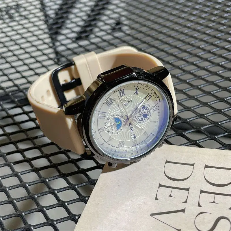 Men's large dial quartz watch for teenagers, high-end and cool personalized watch