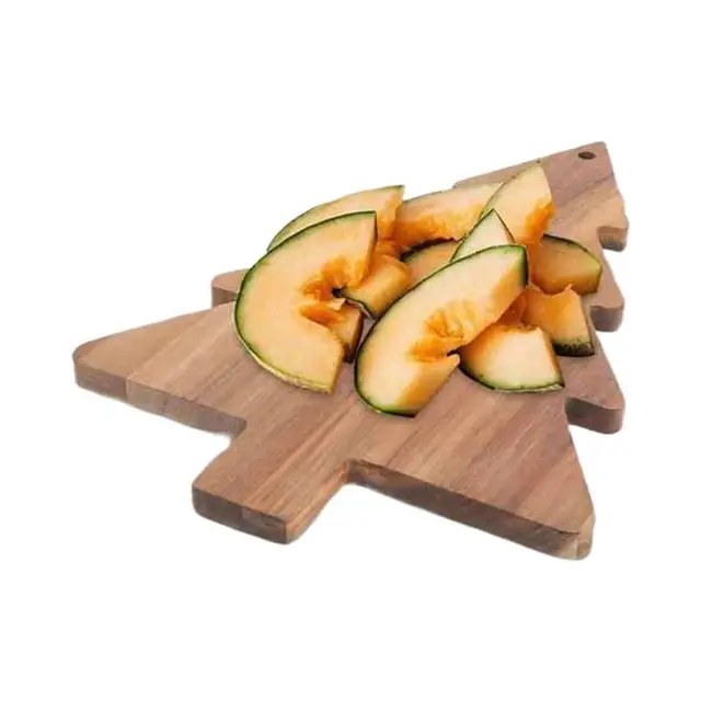 Wooden Christmas Cutting Board Wooden Christmas Tree Cutting Board Charcuterie Board Vegetable Platter Serving Tray With Handle 1