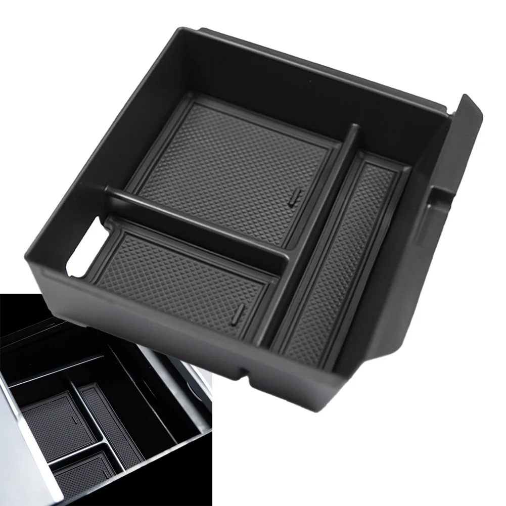 Car Center Console Storage Box Organizer Designed For Tesla Model 3 2024 Highland Black Armrest Tidying Container Holder Case car center console storage box armrest holder box interior accessory organizer container holder storage case container for auto