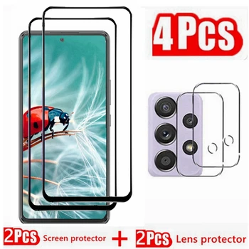 2+2 Pacchi di Pellicole Protettive per Schermo Completo in Vetro per SAMSUNG Galaxy A31 A32 A33 A34 A35 A36 A37, Protezione Fotocamera in PVC