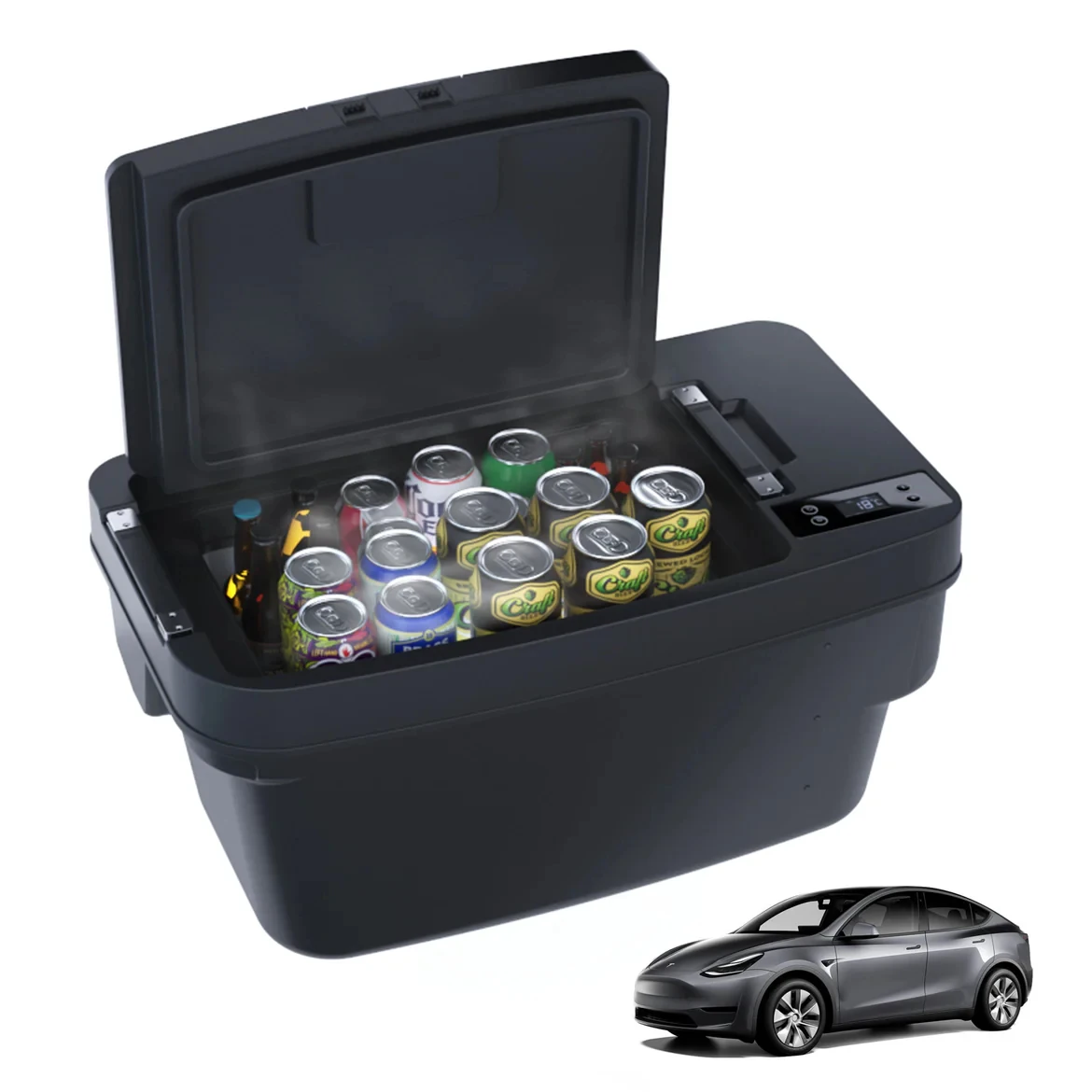 High Quality and Portable Mini Camping Car Fridge Freezer Slide Car Refrigerator Freezer For Refrigerator For Model 3/Y