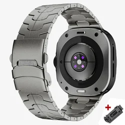 Luxury Stainless Steel Metal Watch Band for Men - Business Style Strap, 47mm (Ti)