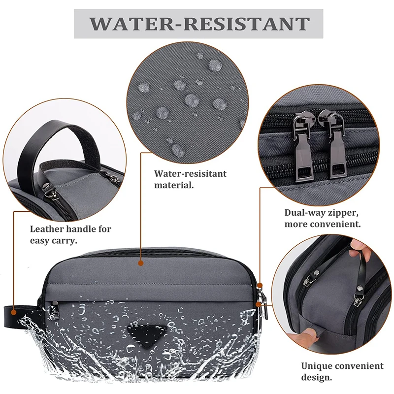 New Mens Travel Toiletry Wash Bag Big Capacity Oxford Cloth Cosmetic Makeup Organizer Shaving Dopp Kits with Double Compartments 5