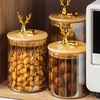 Sealed Glass Sugar Jar Nuts Coffee Beans Grain Storage Jar Glass Tea Jar Kitchen Food Storage Container Bottle Jar 2