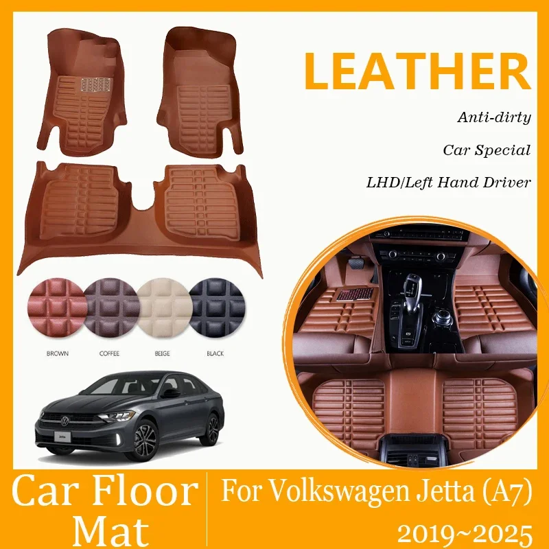 

Car Floor Mats For Volkswagen Vento VW Jetta A7 MK7 2019~2025 LHD Waterproof Pad Foot Carpet Rug Interior Cover Auto Accessories