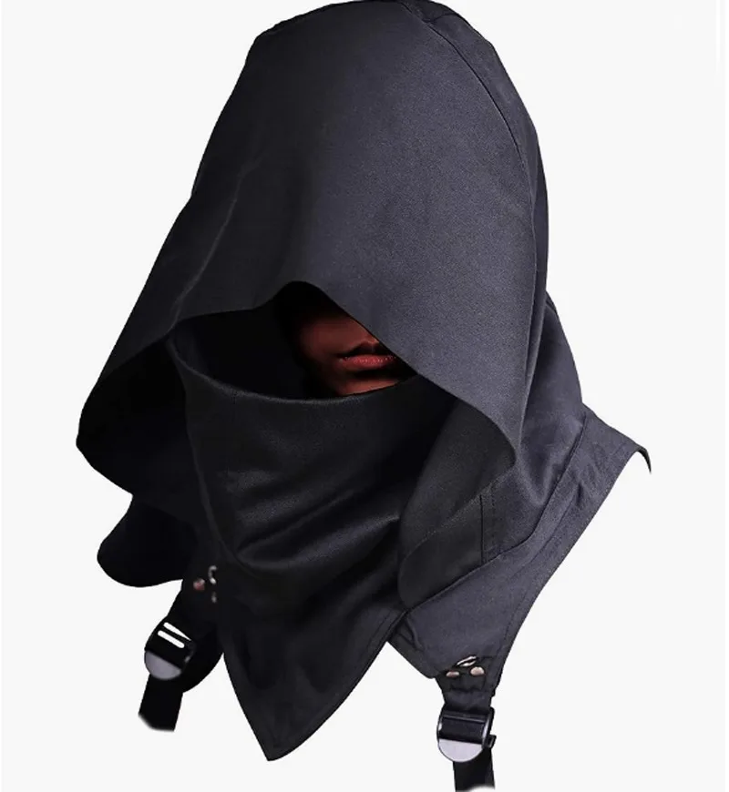 

Medieval Cosplay Cyberpunk Cowboy Hat Scarf Winter Neck Warmer Costume Hooded Cape Hat for Halloween Cosplay and Daily Wear