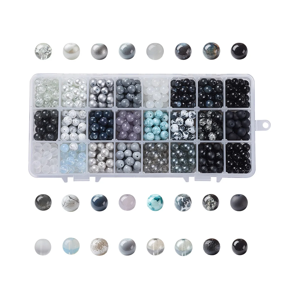 

Gradient Glass Beads Loose Beads Round Beads DIY Handmade Beaded Bracelet Jewelry Accessories Materials Black
