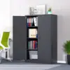 Tool cabinet Metal Storage Cabinet with Locking Doors and 3 Adjustable Shelves 53.5-Inch Lockable Storage Cabinets Black 2