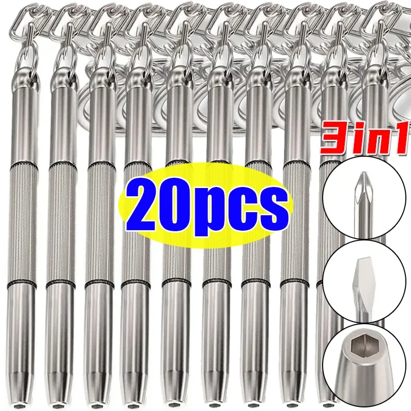 Mini Eyeglass Screwdriver Multifunction Stainless Steel Glasses Watch Screw Driver with Keychain Repair Kits Hand Tools 20/1pcs eyeglass screwdriver kit