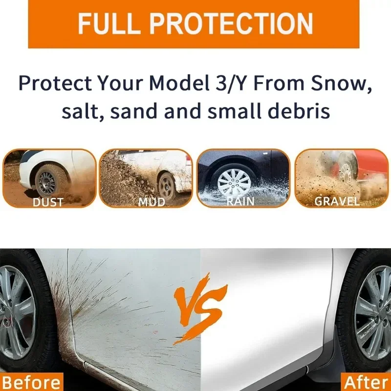 Soft Mud Flaps For Tesla Model Y 3 Accessories TPE Mudguards Original Design Fender Anti-Snow Anti-Sand Splash Guard Protector