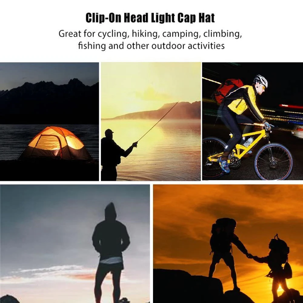 Led Fishing Camping Head Light Headlamp Cap Led Head Flashlight Light  Clip Aliexpress