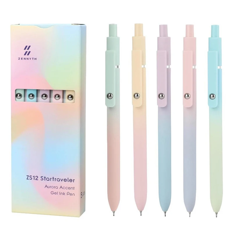 5pcs/set Piloting Morandi Colour Gel Pens Soft Touch Quick Dry Smooth 0.5mm Gel Ink Pen For School Student Writing Stationery 3