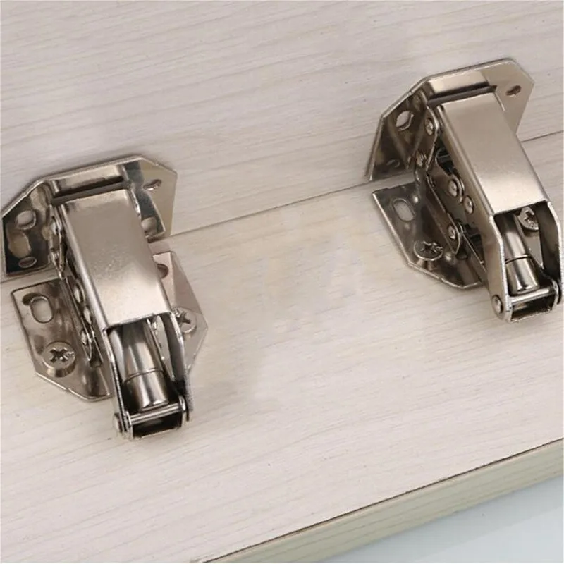 1Pc Bridge Shaped Spring Frog Hinge Cabinet Closet Door Hinges No Drilling Hole Furniture fittings Hardware Hinge
