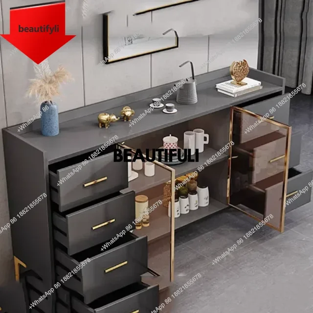 ตู้เก็บของดีไซน์หรู A57 พร้อมกระจกเต็มบาน ระดับพรีเมียม สำหรับห้องครัว สไตล์นอร์ดิก สีขาว 1