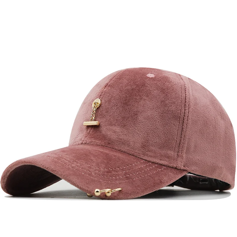 Berretto Da Baseball Snapback Da Ragazza Di Marca Di Moda Donna Gorra Street Hip Hop In Pelle Scamosciata Per Cappelli Da Baseball Con Anello Rosa Ner