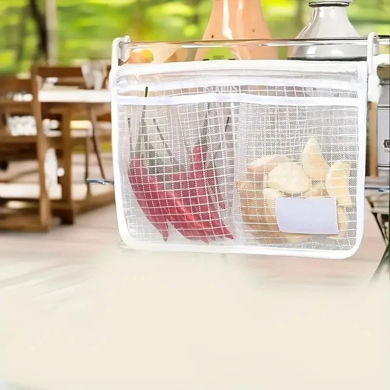 Refrigerator Door Organizer 1pc Fridge Hanging Mesh Bag Kitchen Storage