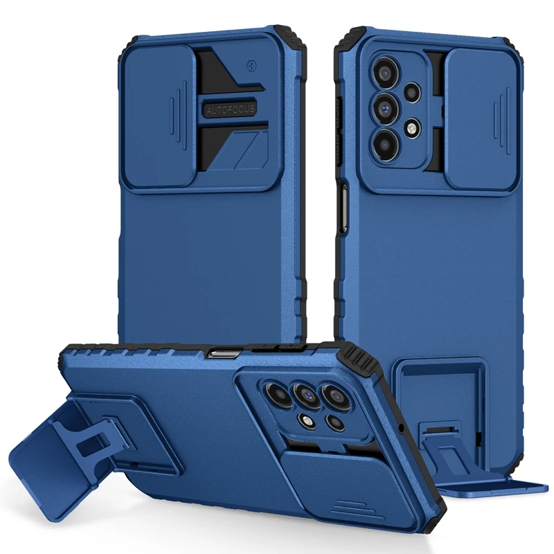 Premium Armor Shockproof Phone Case with Lens Protection & Stand Holder