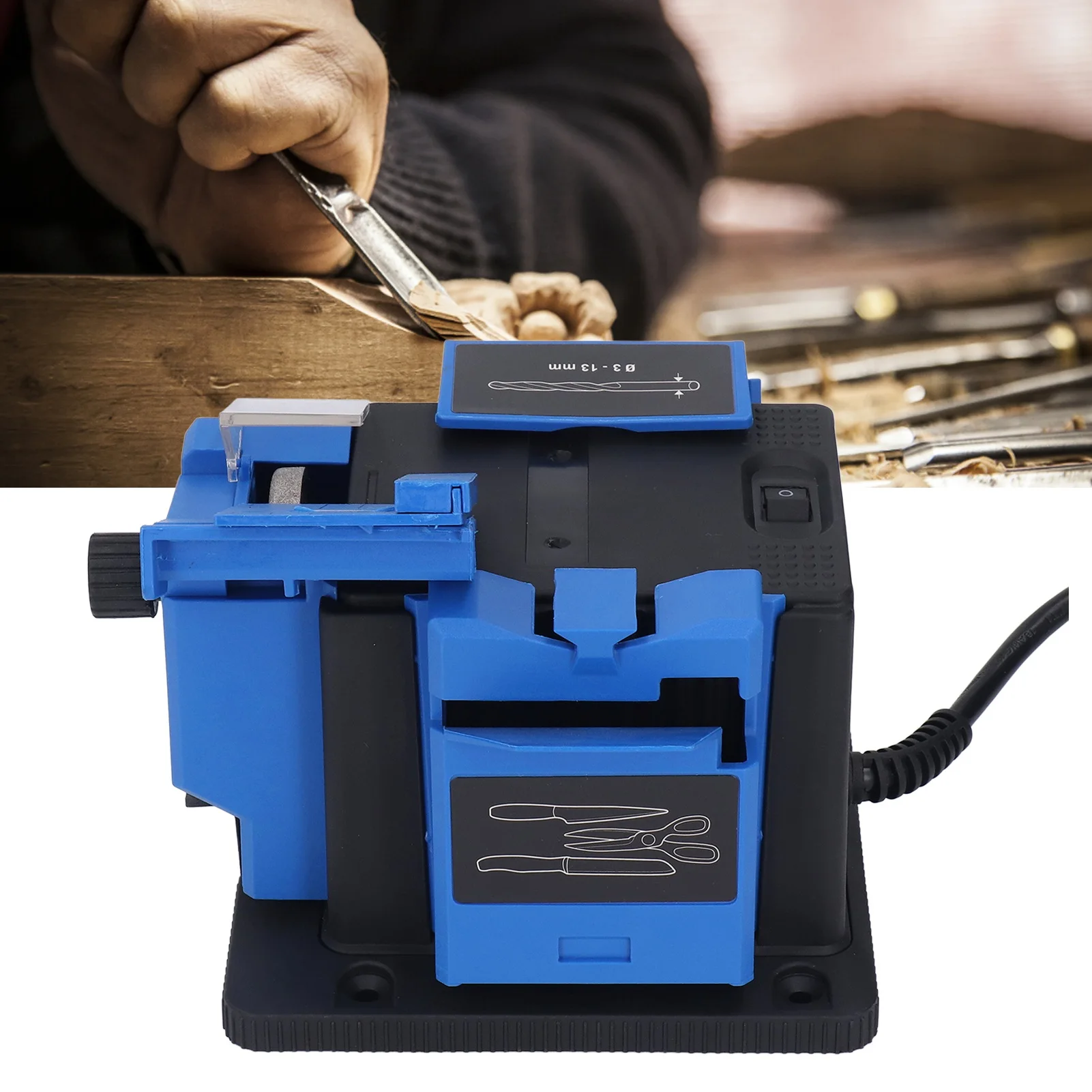 Electric Sharpener Multi Task Sharpener High Strength  Resistance Multifunctional Adjustable for Scissors for Chisels 3
