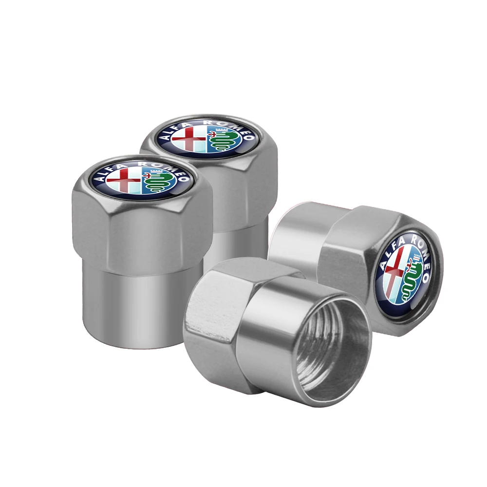 Set of 4 Stylish Car Tire Valve Caps - Air Stem Protective Covers