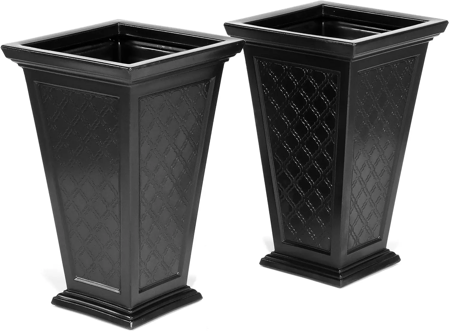 

Outdoor Casablanca Planter (2 Pack), Black Plant Pot Planters for Indoor Plants