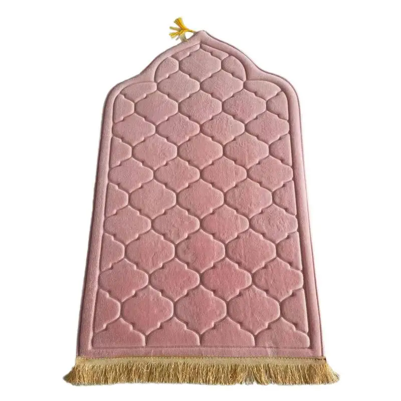 

Prayer Mat For Muslim Ramadan Flannel Carpet Worship Kneel Embossing Floor Carpets Non-slip Soft Portable Travel Prayer Rug