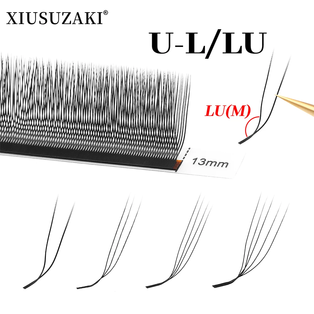 XIUSUZAKI L/ LU/M en forme de U YY 3D 4D 5D W Extensions de cils U/W Extension de cils vison préfabriqués Volume ventilateurs faux cils