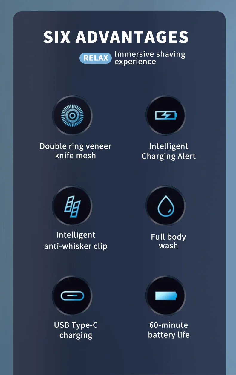 Electric Shaver For Men 3d Flexible Heads Rechargeable Trimmer_voghion.com
