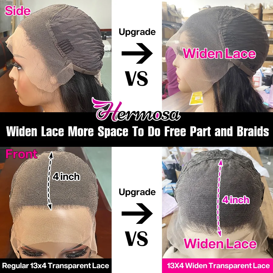 Hermosa Straight Human Hair PrePlucked 13x6/13x4 HD Lace Frontal Wig Brazilian Human Hair Lace Frontal Wig 220% lace front wig human hair wigs human hair wig front lace wig