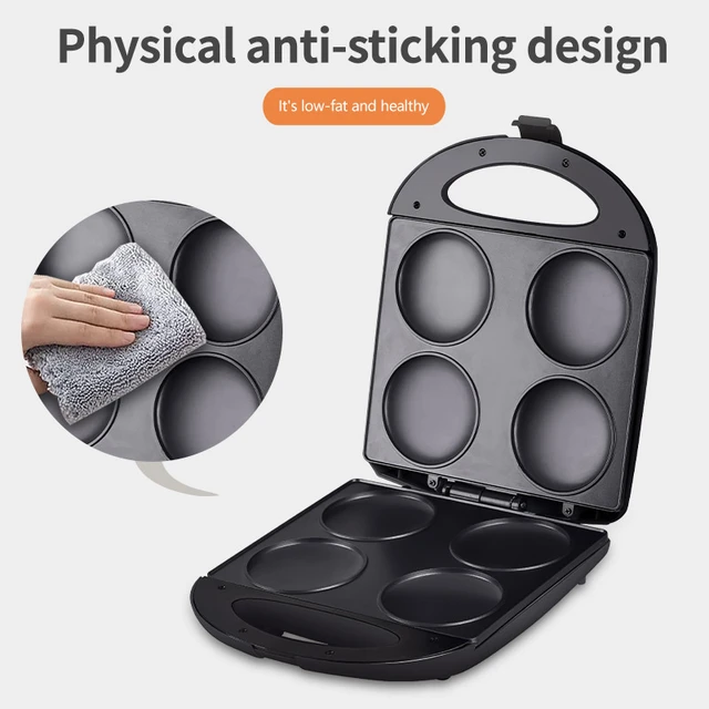 Piastra per Pancake antiaderente con Design a 4 stampi Mini Pancake Maker  con rivestimento senza PFOA 100%-nero - AliExpress