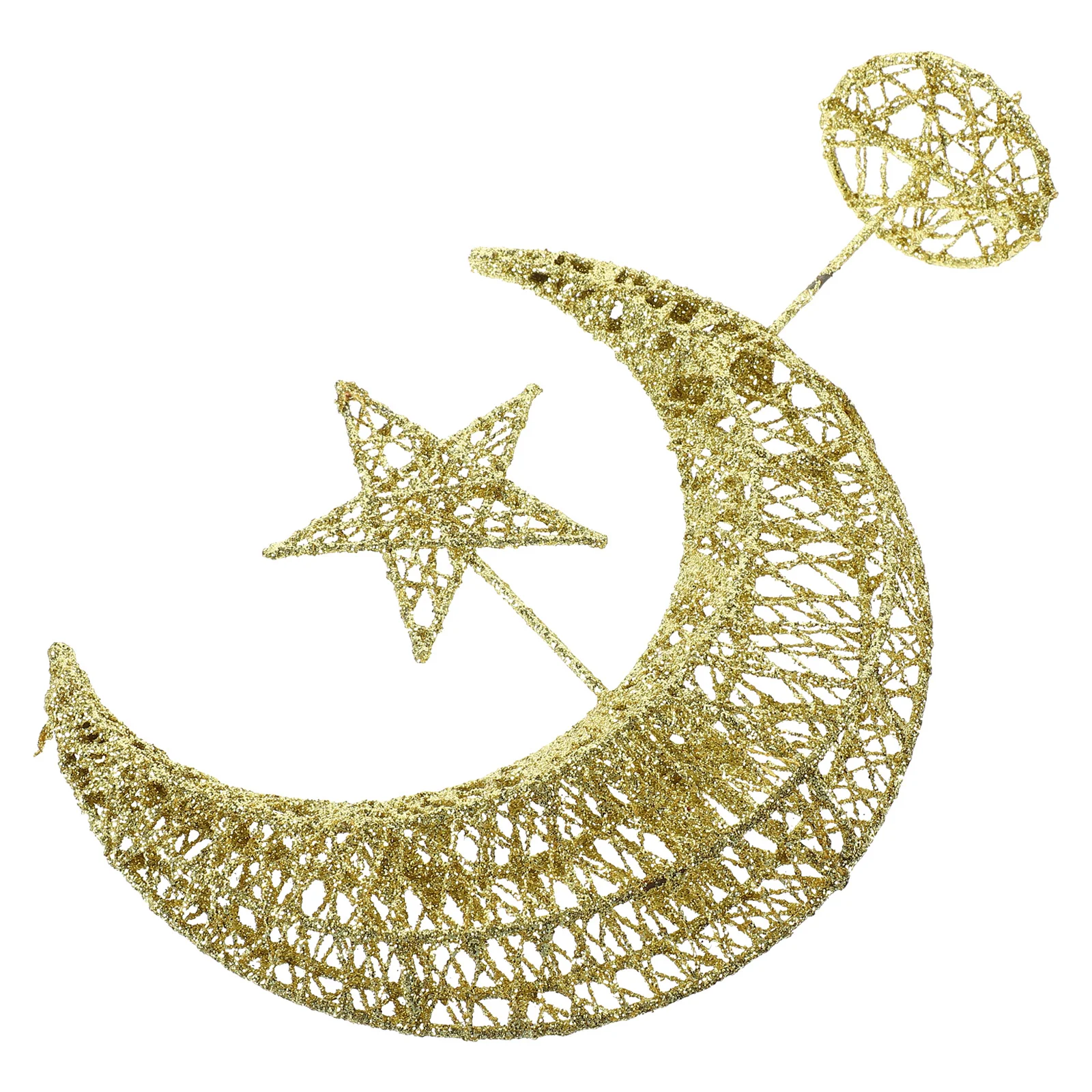 

Glitter Moon Star Ornament: Golden Shiny Christmas Table Decoration Christmas Tree Wedding Birthday Holiday Party 20cm